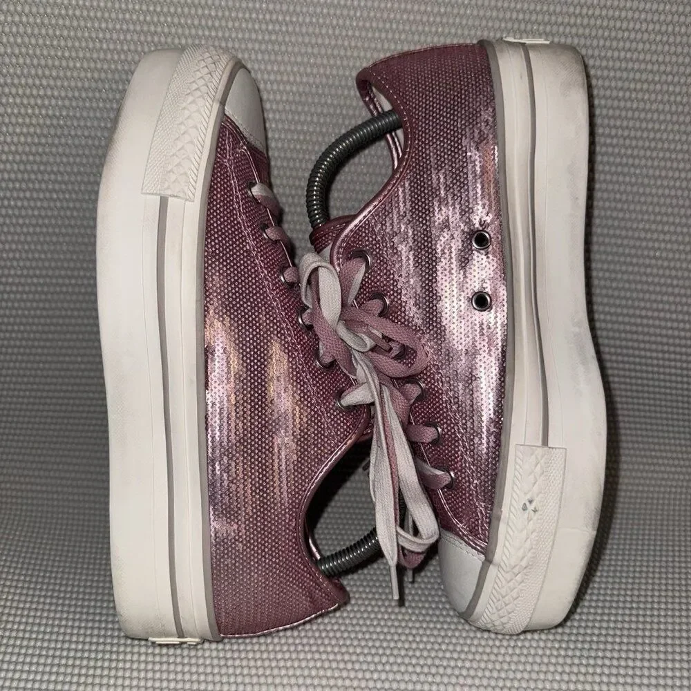 Converse Platform Low Top Sneakers in Metallic Pink - Picture 5 of 9